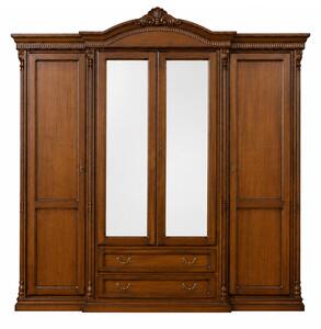 Dulap lemn masiv Briston 4 usi 2 sertare: L 241 x A 68 x H 233 cm