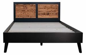 Pat lemn masiv Timeless 140x190 cm Negru