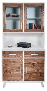 Bufet lemn masiv alb Timeless 2 Corpuri 2 Sertare 4 Uși 98x45/35x190 cm