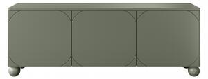 Dulap TV Sonatia II 150 cm cu trei uși pe picioare tip bile - olive