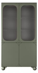 Vitrină Sonatia II 100 cm cu două uși pentru camera de zi - olive