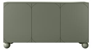 Comodă Sonatia II 150 cm cu trei uși cu patru sertare ascunse - olive