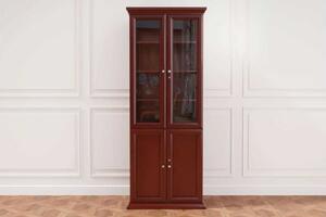Dulap lemn masiv Toronto cu uși din sticla Model A2, 80 × 43.5 × 220 cm