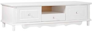 Comodă TV lemn masiv alb Elizabeth, 160 × 58 × 45 cm