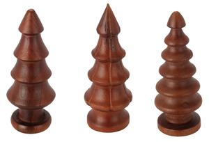 Statueta in forma de brad, lemn acacia, maro, 15 cm