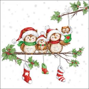 Servetele de masa Christmas Owl Family, 20 bucati, 33x33 cm