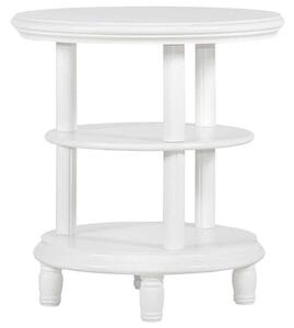 Masă lemn masiv alb de cafea rotunda Elizabeth 60x60cm
