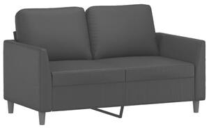 Canapea cu 2 locuri, negru, 120 cm, piele ecologică