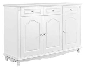 Bufet lemn masiv alb Elizabeth, 140 × 47 × 95 cm