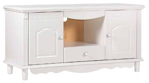 Comodă TV lemn masiv alb Elizabeth, 120 × 58 × 63 cm