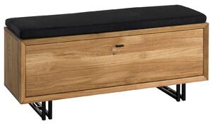 Băncuță lemn masiv Încălțăminte Sutton, 125 × 39 × 53 cm