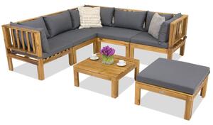 Mobilier de grădină din lemn Brunei Corner 5 + puf Garden Point salcâm