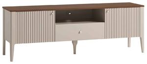 Comodă TV lemn masiv nuc Napoli Crem/, 162 × 40 × 56 cm