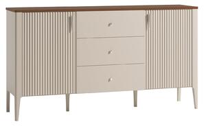 Comodă lemn masiv nuc Napoli Crem/, 162 × 40 × 90 cm