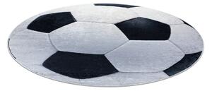 BAMBINO 2139 cerc covor lavabil - Fotbal pentru copii anti-alunecare - negru / alb