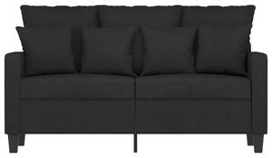 Canapea cu 2 locuri, negru, 120 cm, material textil