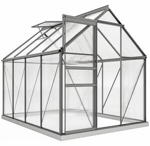 Outsunny Sera Walk-In Aluminiu & Policarbonat – Ventilatie si Jgheab | Aosom Romania