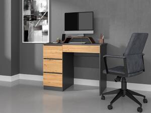 TEBIAN-AR102 - Birou, masa de scris, stanga, 98 x 51 x 76 cm, Antracit-Stejar Artisan, PAL