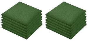 Plăci de protecție la cădere 12 buc, verde, 50x50x3 cm, cauciuc