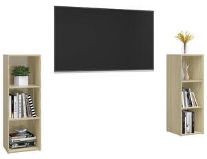 Dulapuri TV, 2 buc, stejar sonoma, 107x35x37 cm, lemn prelucrat