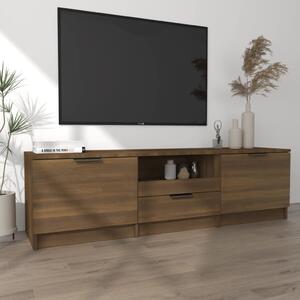 Comodă TV, stejar maro, 140x35x40 cm, lemn prelucrat
