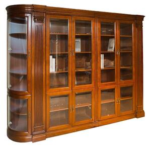Bibliotecă lemn masiv nuc Bennett, 304 × 46 × 242 cm