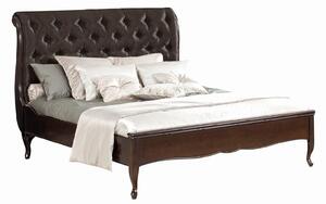 Pat lemn masiv nuc Weston W1 - Piele Naturală - 160x200