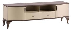 Comodă TV lemn masiv nuc Leona Crem-, 187 × 51 × 61 cm