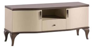 Comodă TV lemn masiv nuc Leona Crem-, 147 × 51 × 61 cm