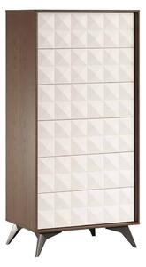 Comodă lemn masiv nuc Zion Crem-, 158 × 43 × 125 cm