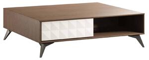 Masuta lemn masiv nuc de cafea Zion Crem-, 100 × 100 × 30 cm