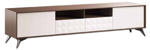Comodă TV lemn masiv nuc Zion Crem-, 203 × 43 × 46 cm