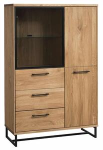 Vitrină lemn masiv Colmar, 139.4 × 90.2 × 38 cm