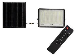 Proiector LED solar de exterior LED/30W/3,2V 4000K negru + telecomandă