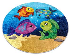 JUNIOR 51594.801 cerc covor lavabil pești, ocean pentru copii anti-alunecare - albastru