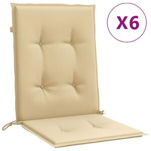 Perne scaun cu spătar mic, 6 buc. melanj bej 100x50x4 cm textil