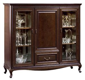 Bufet lemn masiv nuc Vanessa /Crem, 148 × 45 × 133 cm