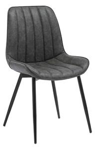 Scaun lemn masiv gri Inchis - Negru, 49 × 85 × 57 cm