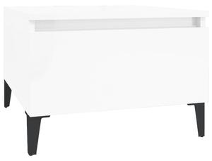 Masă laterală, alb extralucios, 50x46x35 cm, lemn compozit