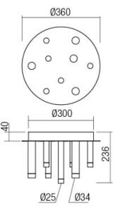 Plafonieră LED MADISON Redo 01-2040 9xLED/4W/230V cupru