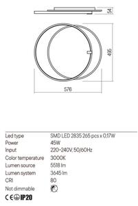 Plafonieră LED ARP Redo 01-2660 LED/45W/230V negru
