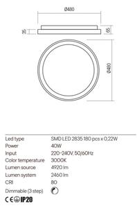 Plafonieră LED dimabilă Redo 01-2668 LED/40W/230V d. 48 cm negru