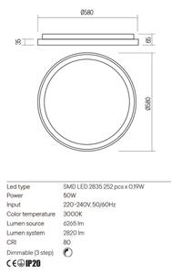 Plafonieră LED dimabilă Redo 01-2670 ICONIC LED/50W/230V d. 58 cm auriu