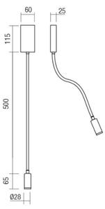 Veioză LED flexibilă Redo 01-2755 WALLIE LED/3W/230V USB CRI 90 negru