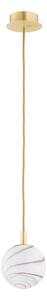 Lustră pe cablu Argon 8450 ALMIROS 1xE14/7W/230V d. 12 cm auriu