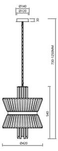 Lustră pe lanț AURELIA 8xE14/40W/230V auriu