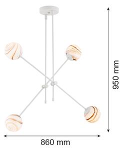 Lustră pe tijă Argon 1841 ABSOS 4xE14/7W/230V alb