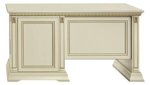 Birou lemn masiv crem Victoria Patinat, 145 × 75 × 78 cm