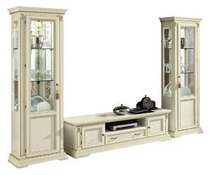 Set lemn masiv crem Living Victoria 3 Piese Patinat