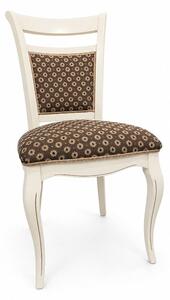 Scaun lemn masiv crem Victoria Patinat, 47 × 55 × 97 cm